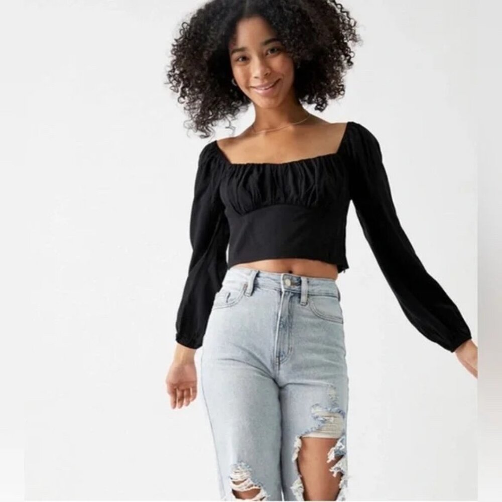 Kendall & Kylie (for PacSun) Cropped Long Sleeve Top - Size S